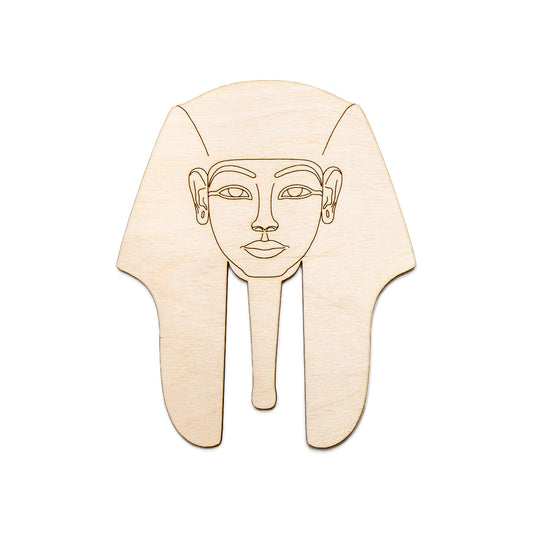 Tutankhamun Head-Pharaoh Head-Minimal Detail Wood Cutout-Ancient Egypt Theme Wood Decor-Various Sizes-DIY Crafts-Blank Pharaoh Head Cutout