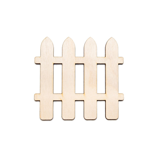 Picket Fence-Four Posts-Wood Cutout-Wood Fence Decor-Mini Home Accessories-Various Sizes-DIY Crafts-Cute Fence-Classic Spike Fence-Props