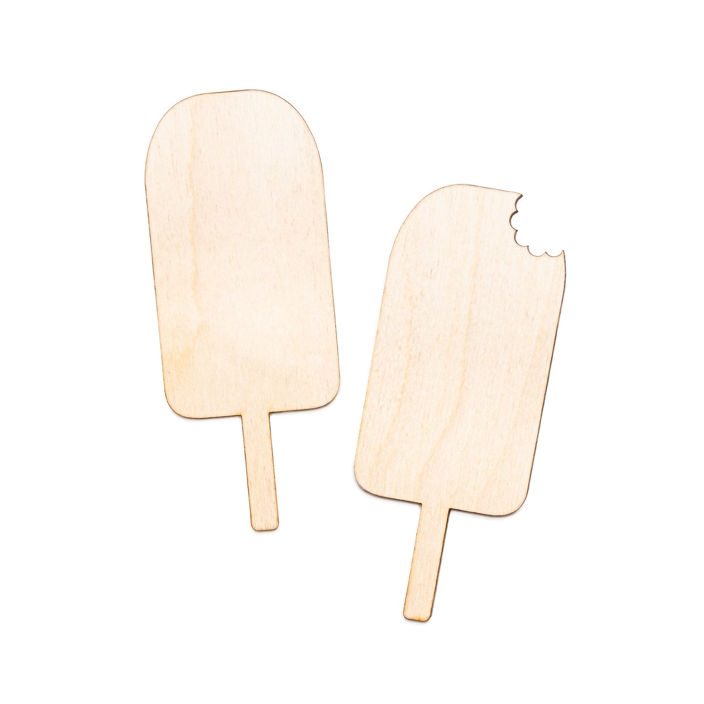 Popsicle Ice Cream Bar-Blank Wood Cutout-Ice Cream Wood Decor-Two Design options-Solid Popsicle-Ice Cream With A Bite-Dessert Party Decor