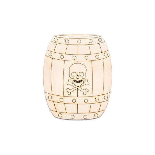 Pirate Barrel-Detail Wood Cutout-Pirate Wood Decor-Pirate Party Decor-Skull And Crossbones Barrel-Various Sizes-DIY Crafts-Pirate Theme
