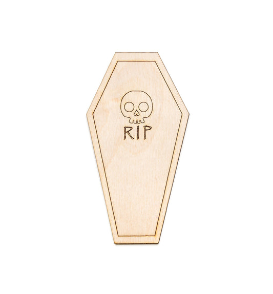 RIP Skull Coffin-Wood Cutout-Vampire Decor-Various Sizes-DIY Crafts-Gothic Decor-Goth Party Favors-Graveyard-Classic Style Coffin-Halloween