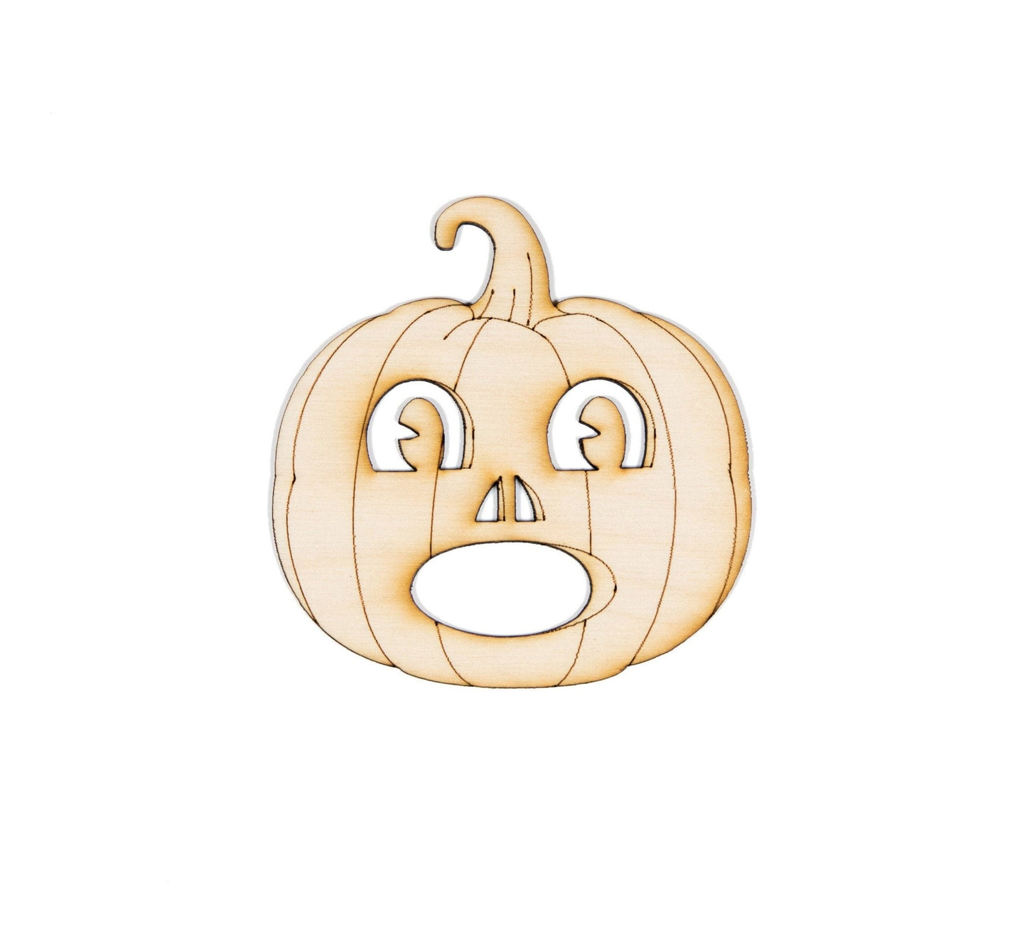 Scared Jack-O-Lantern-Vintage Style-DIY Crafts, Halloween Craft Supply -Wood Pumpkin,Party Crafts,Laser Cut-Wooc Cutout-Detailed-Pumpkins