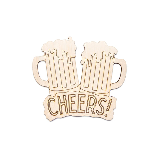 Beer Mug Toast Cheers-Wood Cutout-Beer And Drinks Wood Decor-Special Occasions Decor-Various Sizes-DIY Crafts-Foamy Beers-Quote Wood Signs
