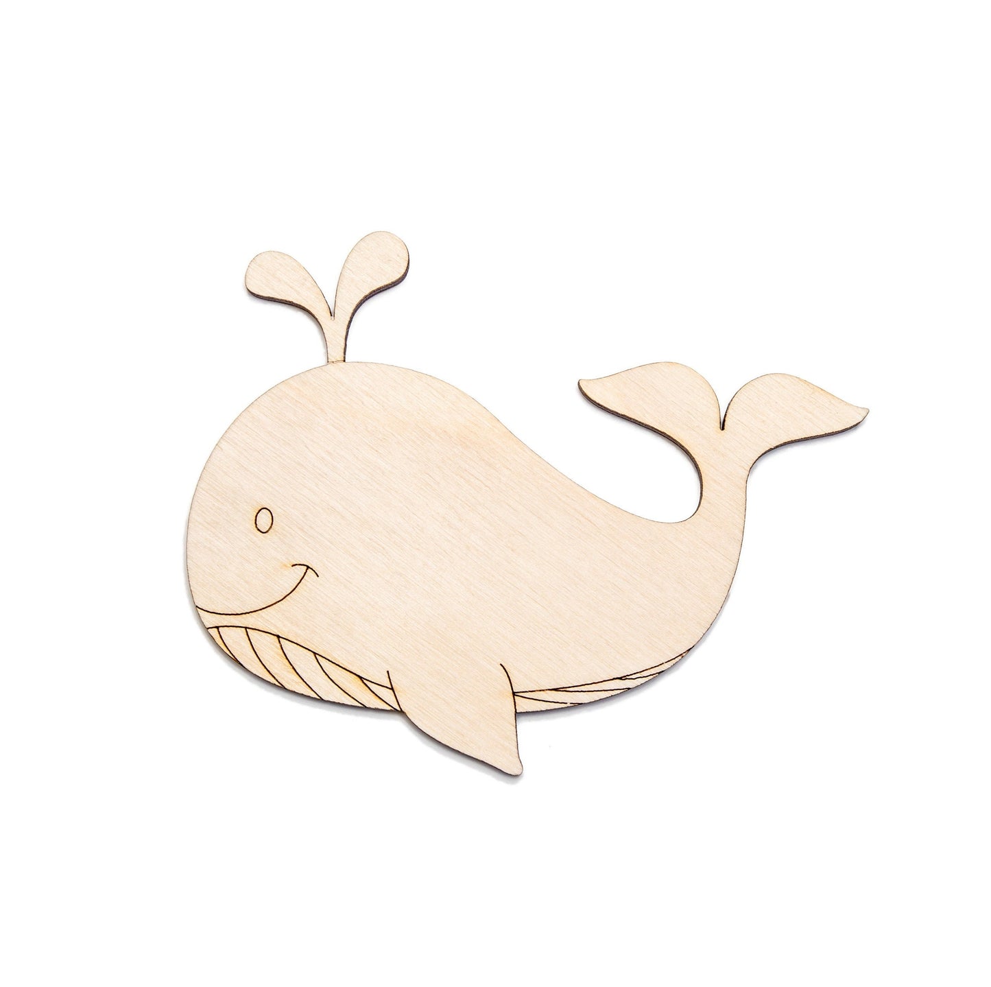 Cute Whale-Detail Wood Cutout-Ocean Fish Wood Decor-Cute Sea Creatures Decor-Various Sizes-Beach Crafts-DIY Crafts-Whales And Fish-Aquatics