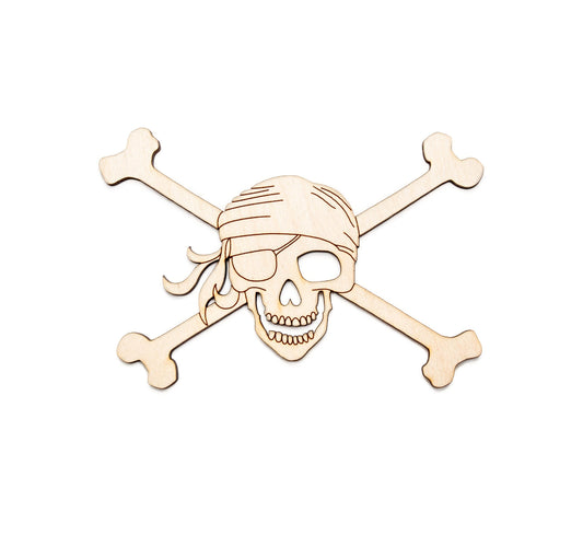 Pirate Skull & Cross Bones Wood Cutout-Pirate Theme Decor-Various Sizes-DIY Crafts-Party Decor-Classic Pirate Decor-Nautical Crafts-Pirates