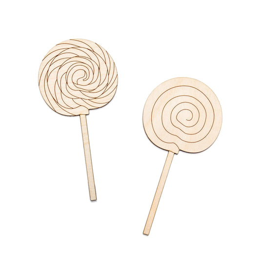 Lollipop Swirl-Detail Wood Cutout-Candy And Sweets Wood Decor-Two Design Options-Various Sizes-DIY Paint Candies-Candy Party Theme Decor