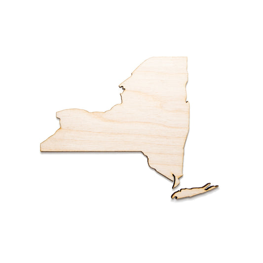 New York State-Blank Wood Cutout-Home State Decor-USA Individual States-Various Sizes-Two Piece Set-DIY Crafts-Traveling Crafts And Decor