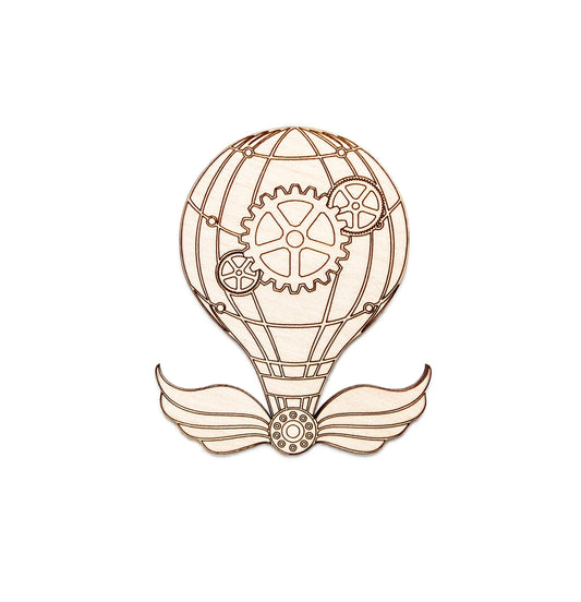 Steampunk Air Balloon-Detail Wood Cutout-Air Ship Decor-Victorian Style Decor-Various Sizes-Flying Machine-DIY Crafts-Mechanical Air Ship