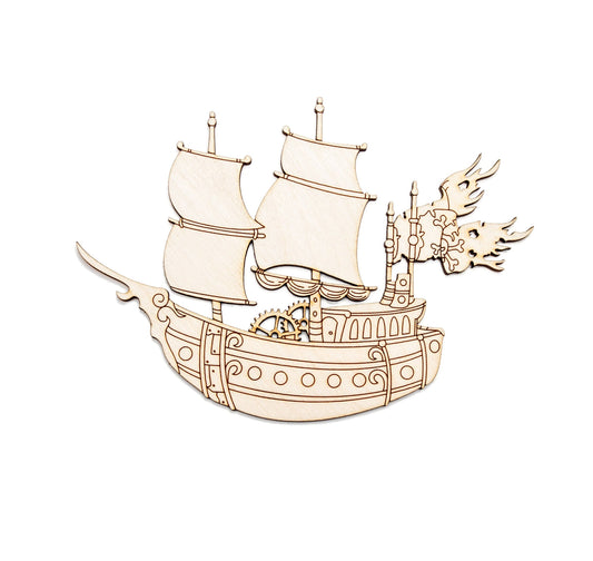 Pirate Ship-Wood Cutout-Detail Pirate Decor-Various Sizes-Steampunk Style-DIY Crafts-Pirate Party Theme Crafts-Old Ships-Steampunk Ship