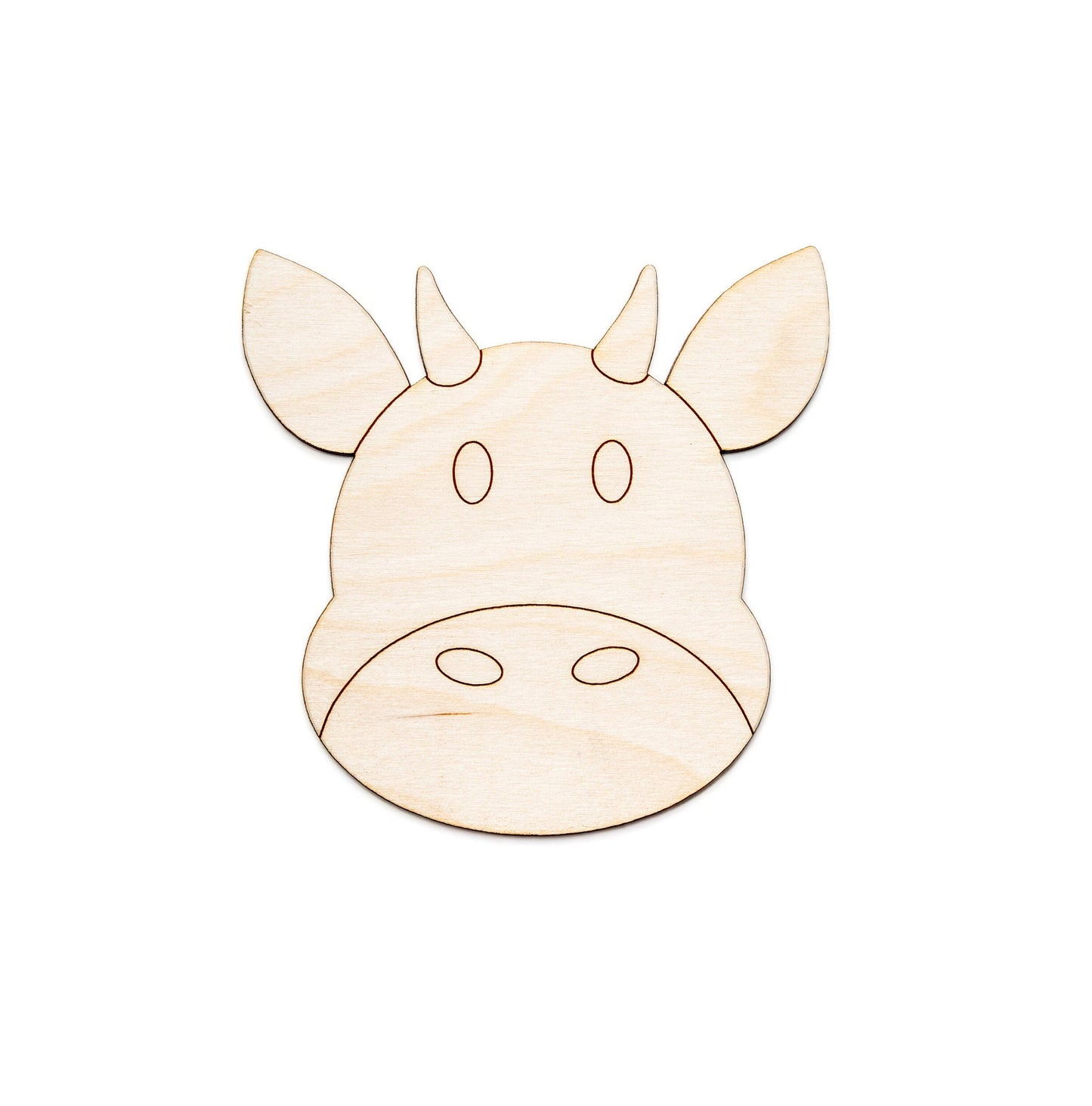 Cute Cow Bull Head-Detail Wood Cutout-Farm Animals Wood Decor-Various Sizes-DIY Crafts-Cute Farm Theme Decor-Dairy Cow-Nursery Wood Decor