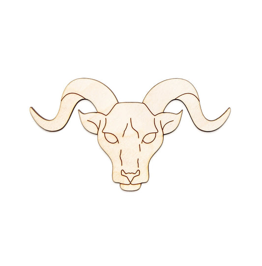 Ram Head Long Horns-Detail Wood Cutout-Ram Sheep Decor-Wildlife Wood Decor-Various Sizes-Unfinished Wood-DIY Crafts-Wild Animals Crafts