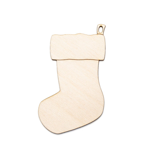 Holiday Stocking Ornament-Wood Cutout-Holiday Decor-Christmas Tree Decor-DIY Crafts-Various Sizes-Socks-Holiday Stuffers-Paintable Ornaments