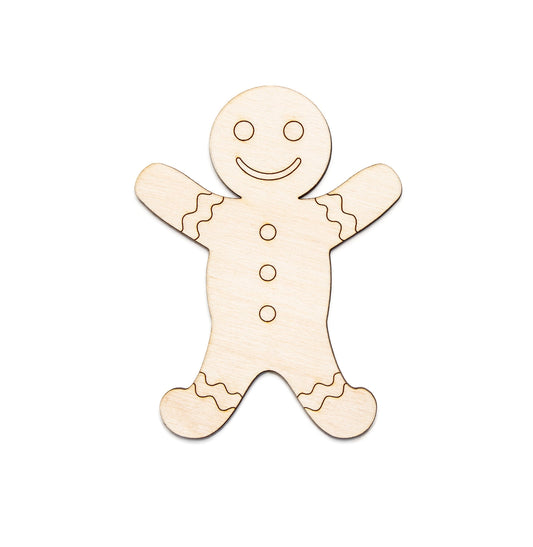 Gingerbread Man-Detail Wood Cutout-Cookie Shapes Wood Decor-Christmas Sweets Decor-Various Sizes-DIY Holiday Crafts-Holiday Baking Decor