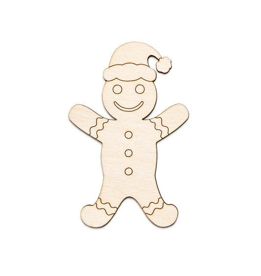 Holiday Gingerbread Man-Detail Wood Cutout-Cookie Shapes Wood Decor-Christmas Decor-Various Sizes-DIY Holiday Crafts-Holiday Baking Decor