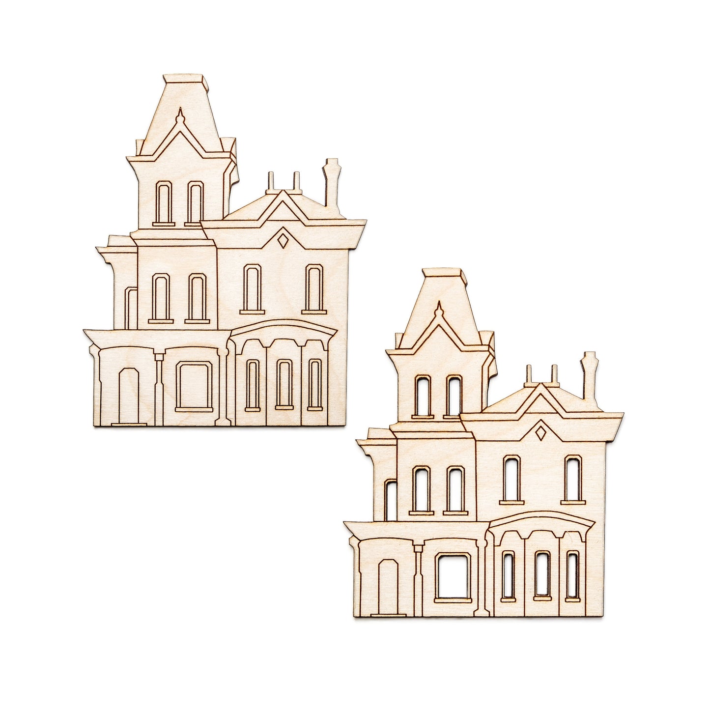 Haunted Victorian Mansion-Detail Wood Cutout-Scary Houses-Halloween Decor-Two Design Options-Various Sizes-Antique Style Home Decor-Gothic