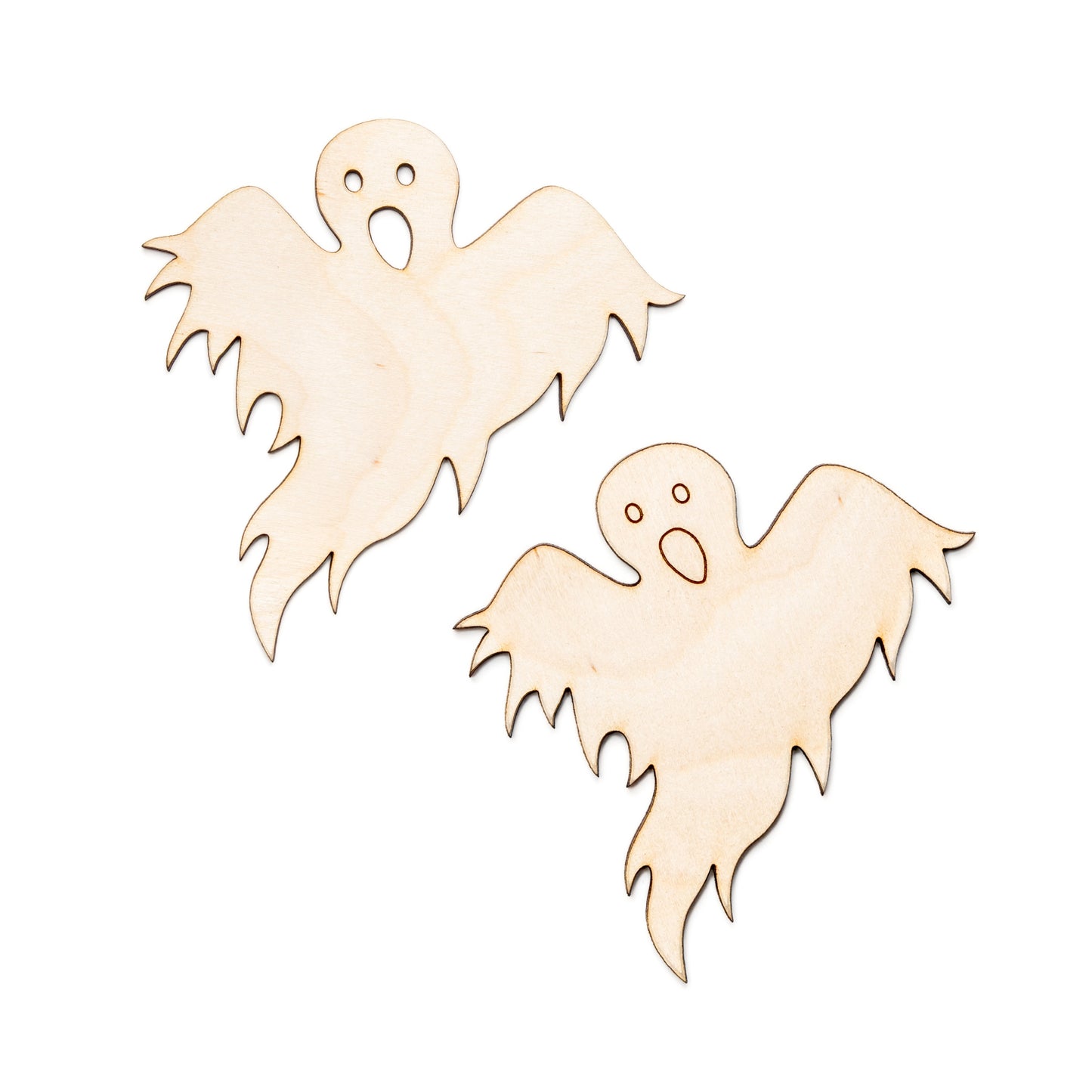 Ghost-Shredded-Wood Cutout-Spooky Ghosts-Halloween Decor-Various Sizes-DIY Crafts-Tattered Ghost Design-Unfinished Wood-Two Design Options