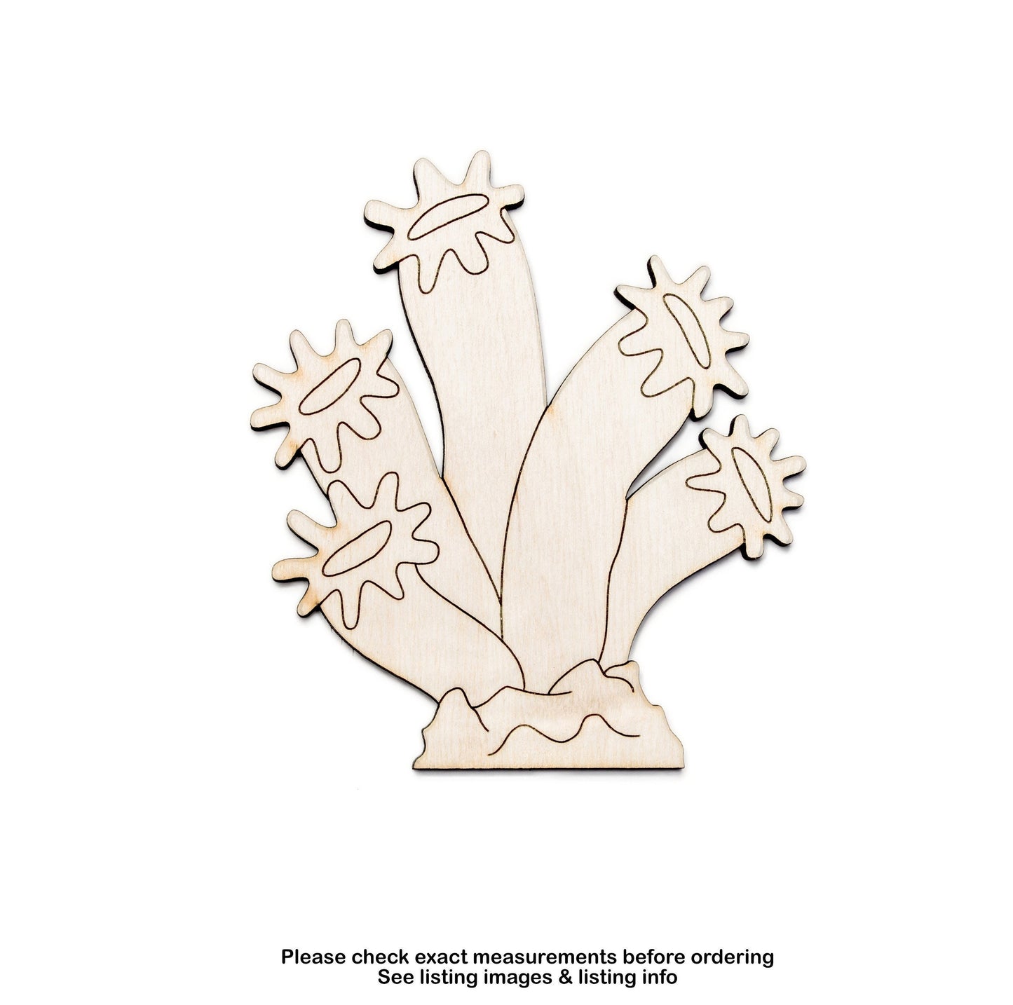 Sun Coral-Detail Wood Cutout-Ocean Theme Wood Decor-Ocean Plants-Various Sizes-DIY Crafts-Sea Creatures-Aquatic Decor-Unfinished Wood Coral