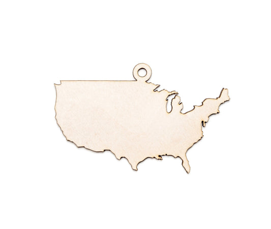 USA Blank Ornament-Wood Cutout-United States Theme Decor-Holiday Decor-Christmas Tree Decor-DIY Crafts-Various Sizes-Patriotic Theme Decor