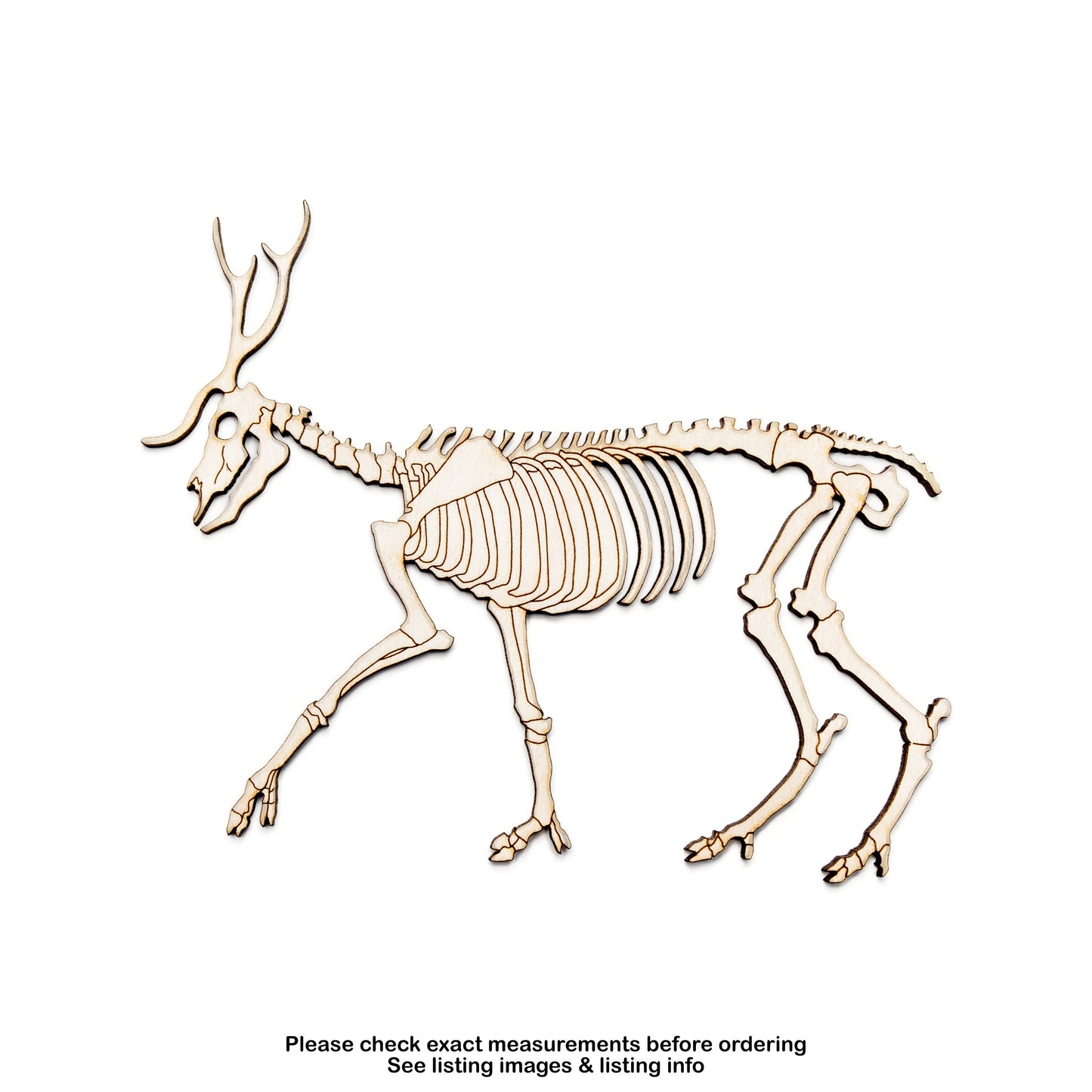 Deer Skeleton-Detail Wood Cutout-Animal Bones-Spooky Skeleton Decor-Various Sizes-DIY Crafts-Unfinished Wood-Halloween Decor-Wildlife Bones