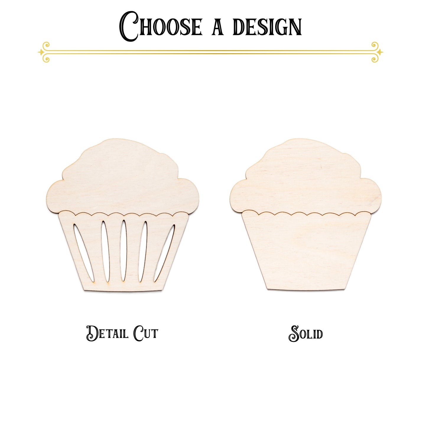 Muffin-Detail Wood Cutout-Two Design Options-Bakery Theme Decor-Muffins And Cupcakes-Various Sizes-DIY Crafts-Sweets And Desserts Theme Cuts