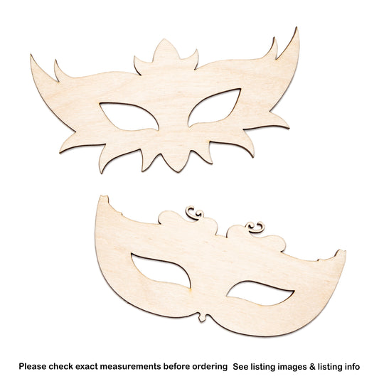 Masquerade Eye Mask Blank Wood Cutout-Wooden Mask-Masquerade Party-Various Sizes-DIY Masks-Two Designs-Elegant Ball Theme Decor-Eye Mask