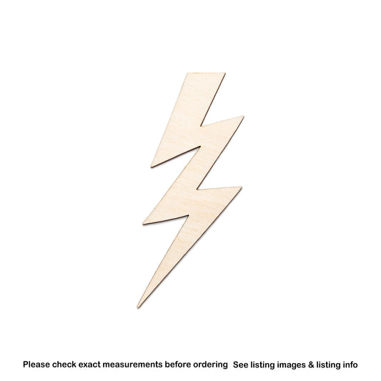 Lightning Bolt-Wood Cutout-Storm Accents-Electric Bolt-Various Sizes-DIY Crafts-Stormy Weather Theme Decor-Unfinished Wood-Flash Bolt Cutout