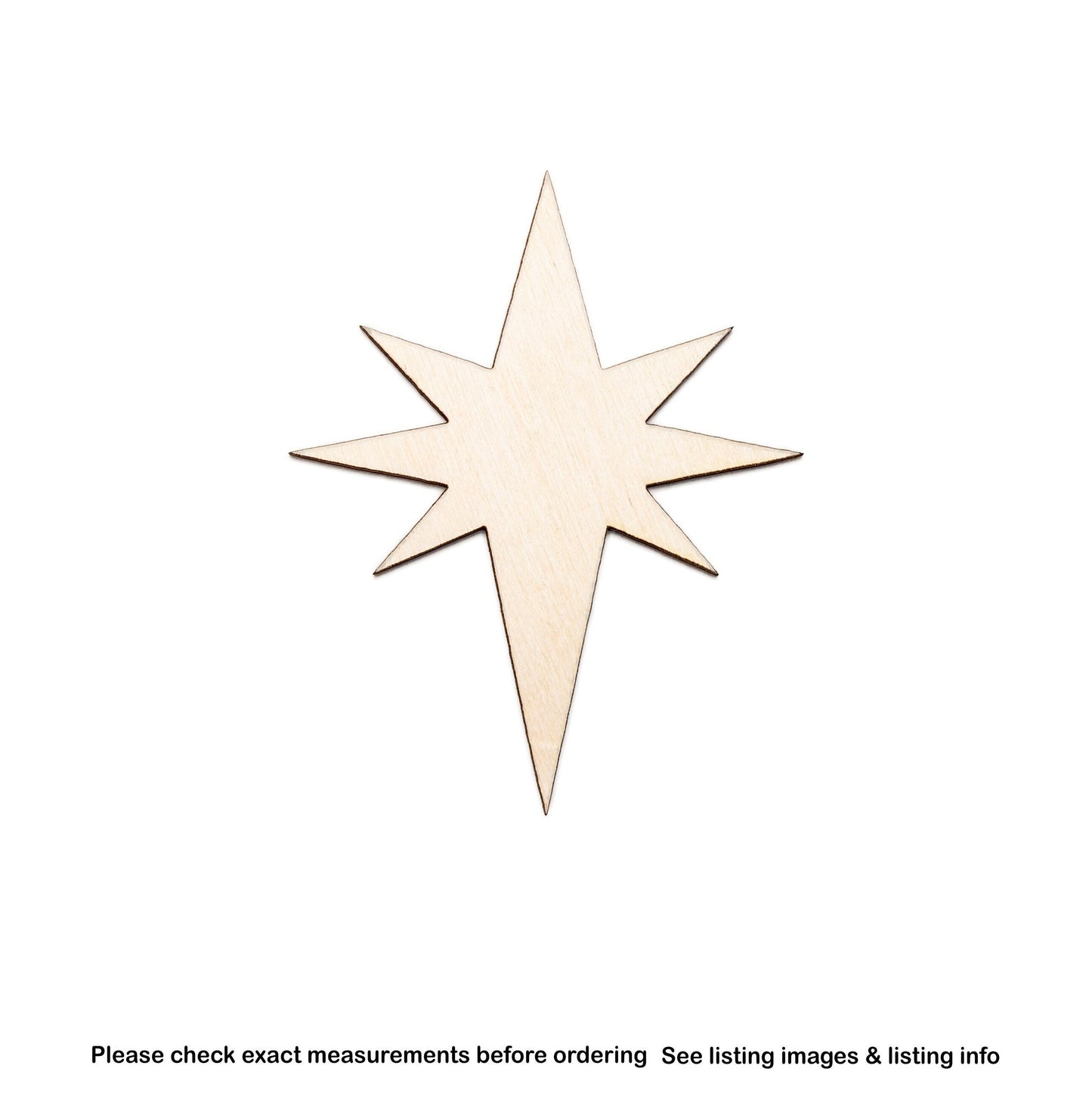 North Star-Blank Wood Cutout-Stars-Holiday Star-Various Sizes-DIY Crafts-Nativity Star-Unfinished Wood Star-Sparkle Shapes-Star Bursts Cuts