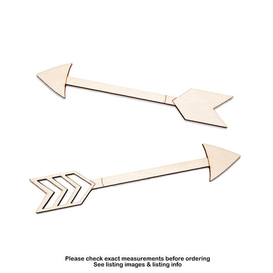 Arrow-Wood Cutout-Two Design Options-Bows Arrow-Nature Decor-Camping Decor-Various Sizes-DIY Crafts-Unfinished Wood-Narrow Piece Wood Cut