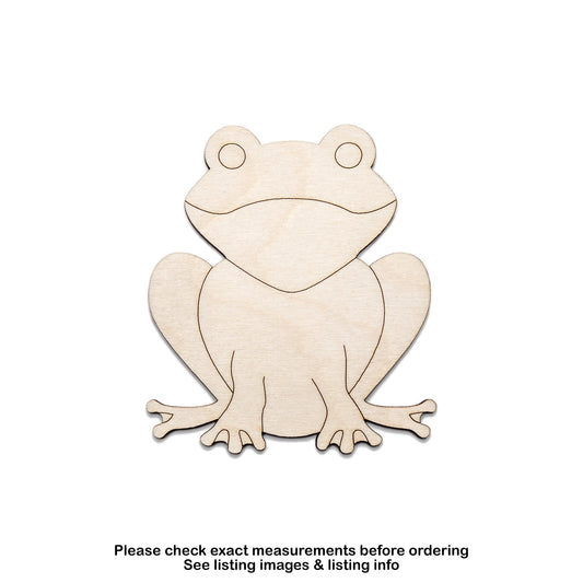 Frog Cute-Wood Cutout-Cute Frog Decor-Amphibian Creatures-Various Sizes-DIY Crafts-Unfinished Wood-Swamp Theme Decor-River Animals-Spring