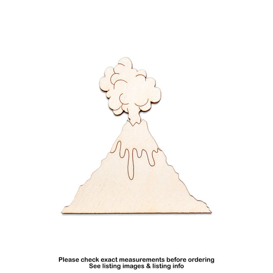 Volcano Erupting-Detail Wood Cutout-Mountains And Volcanos Decor-Various Sizes-DIY Crafts-Mother Nature Events Decor-Unfinished Wood Cuts