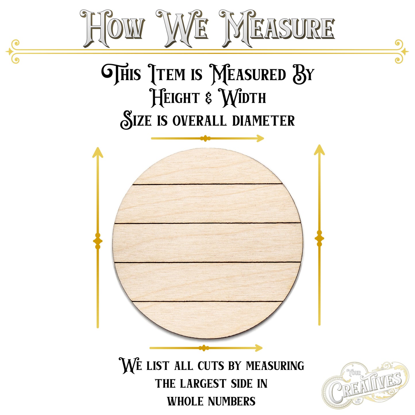 Circle-Shiplap Style-Wood Cutout-Line Etch Details-Faux Shiplap-Backing Board Style-Various Sizes-DIY Crafts-Unfinished Wood-Circle Shapes