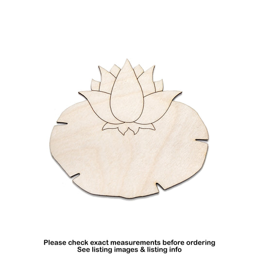 Water Lily-Wood Cutout-Ponds And Nature Theme Decor-Garden Decor-Various Sizes-DIY Crafts-Unfinished Wood-Aquatic Flowers-Lily Pad-Lotus