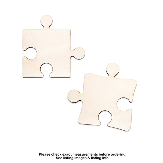 Puzzle Piece-Wood Cutout-Two Design Options-Puzzle Piece Decor-DIY Crafts-Various Sizes-Connection Piece-Unfinished Wood-Shapes-Game Pieces