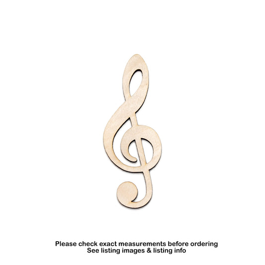 Treble Clef-Wood Cut Out-Music Notations-Symbols-Sheet Music Writing Decor-Various Sizes-DIY Crafts-Unfinished Wood-Music Notes Decor Cuts