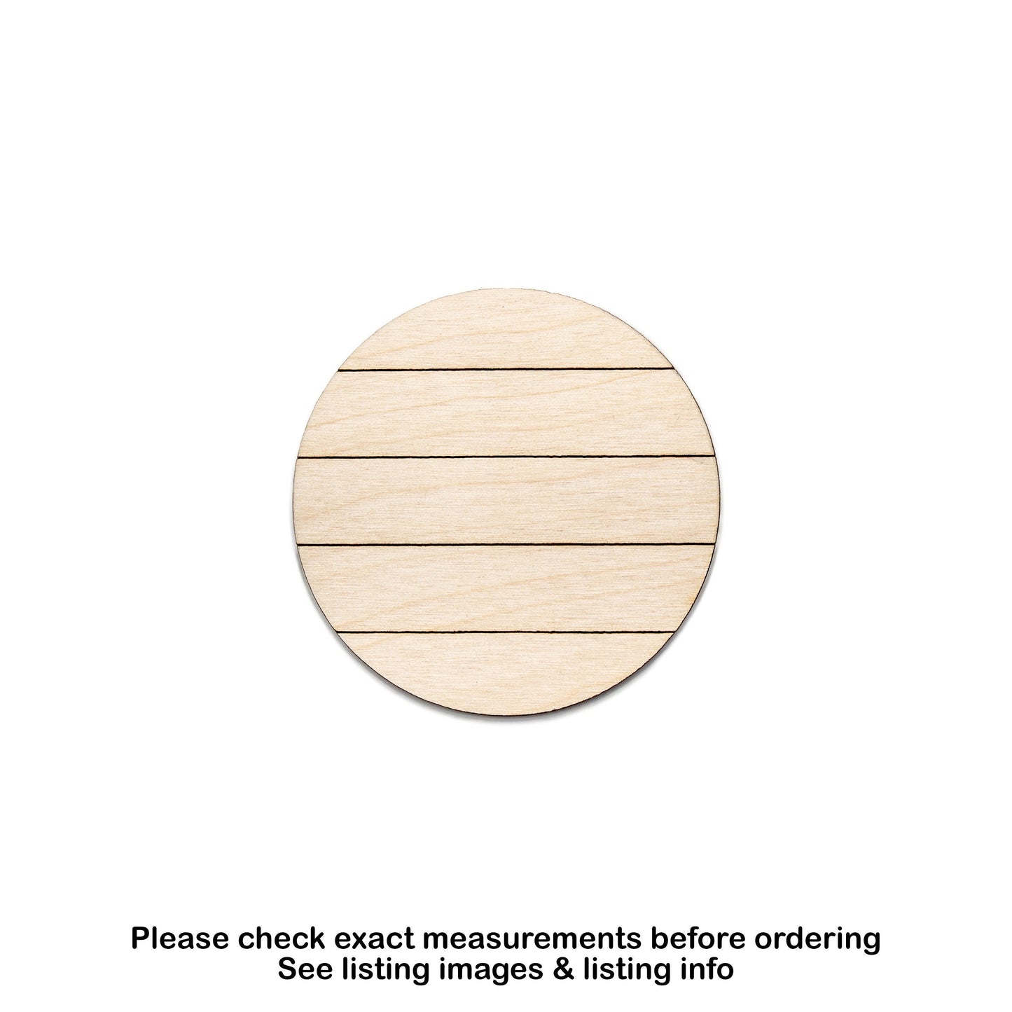 Circle-Shiplap Style-Wood Cutout-Line Etch Details-Faux Shiplap-Backing Board Style-Various Sizes-DIY Crafts-Unfinished Wood-Circle Shapes