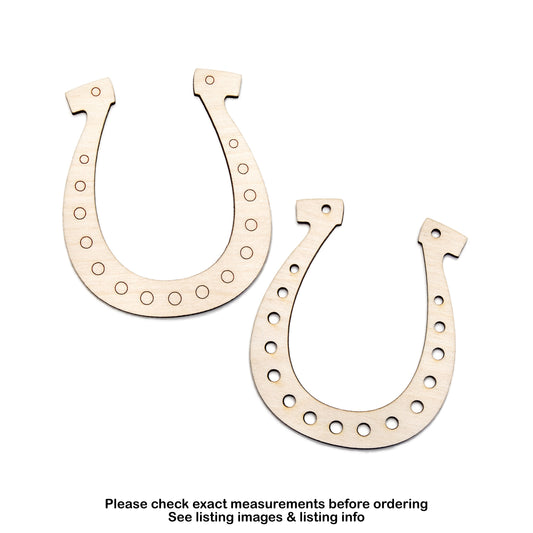 Horseshoe-Holes-Detail Wood Cutout-Horse Theme Decor-Two Design Options-Various Sizes-DIY Crafts-Unfinished Wood-Luck-Rancher Wood Decor