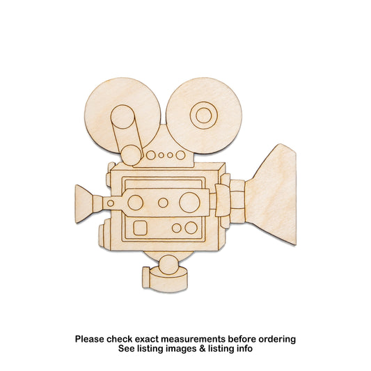 Movie Film Camera Detail Wood Cutout Filming Theme Wood Decor-Various Sizes-Unfinished Wood-Entertainment Decor-Reel Camera-DIY Crafts-Movie