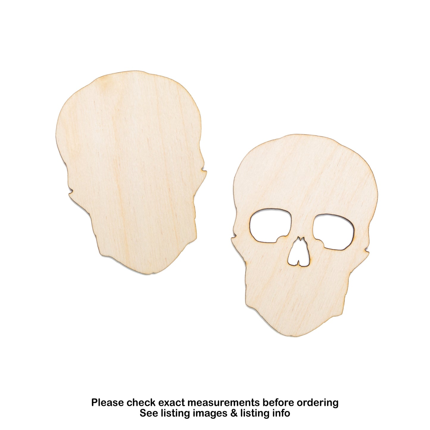 Skull Blank Wood Cutout Spooky Decor-Skull Panel-Two Design Option-Various Sizes-Unfinished Wood-DIY Crafts-Skulls And Bones-Anatomical Cuts