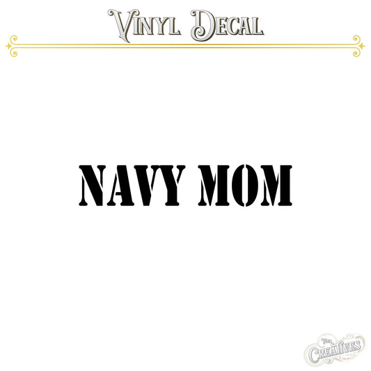 Navy Mom Vinyl Decal - Your Creatives Inc